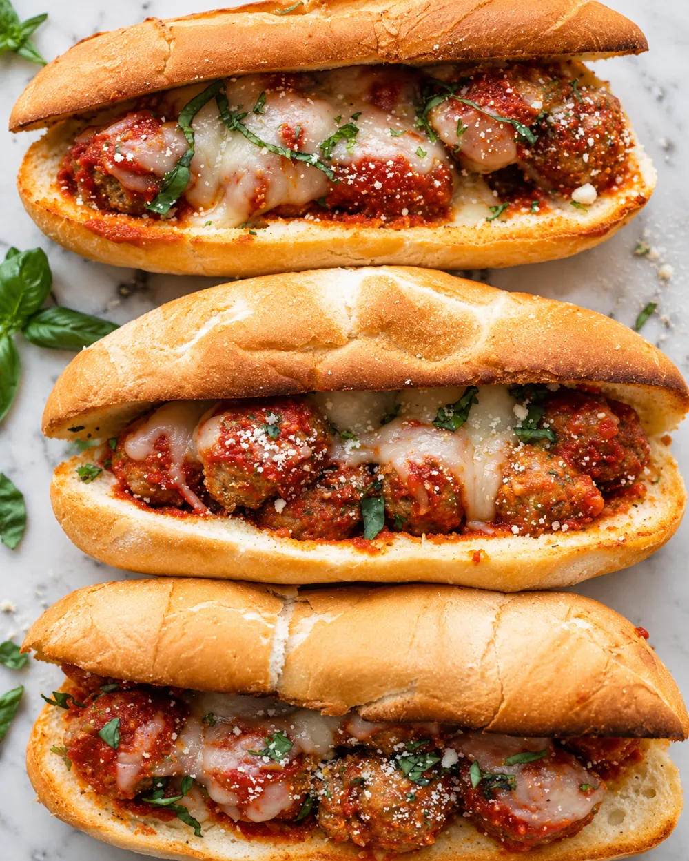 The Goodfella meatball sandwiches with Sprezza sauce and provolone
